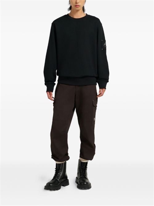 Felpa girocollo Moose Knuckles Hartsfield da uomo nera in cotone French Terry MOOSE KNUCKLES | M35MS706292